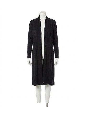 Karen Kane Belita Faux Leather Patch Cardigan in Black (view 1)