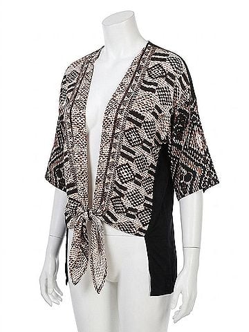 Doe & Rae Aztec Kimono in Black/Brown (view 1)