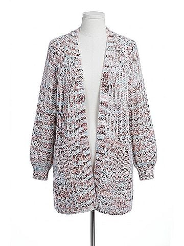 Love Token Gloria Open Front Cardigan in Pink (view 1)