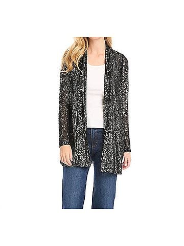 Karen Kane Silvana Sequin Duster in Steel (view 2)