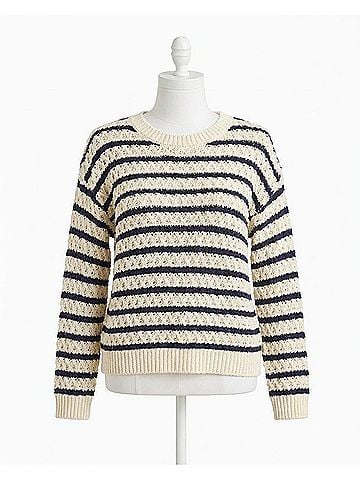 Tommy Bahama Pebblestone Bay Stripe Crewneck Sweater in Coconut (view 1)