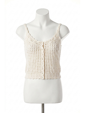 Bishop + Young Keena Crochet Tank Sweater in Cream (view 1)