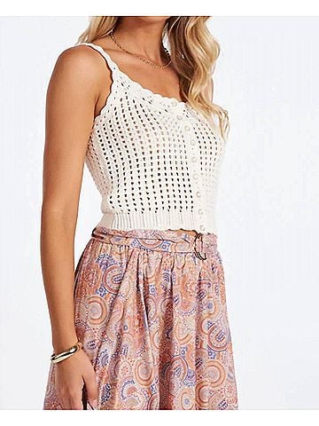 Bishop + Young Keena Crochet Tank Sweater in Cream (view 2)