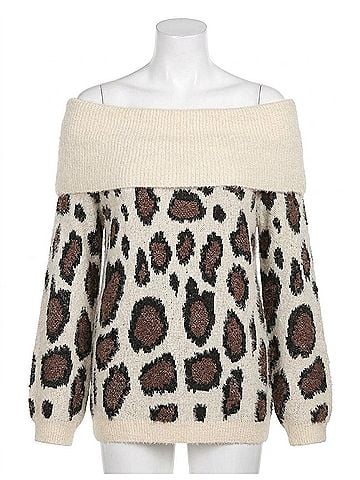 Umgee Off-Shoulder Long Sleeve Sweater in Cream (view 1)