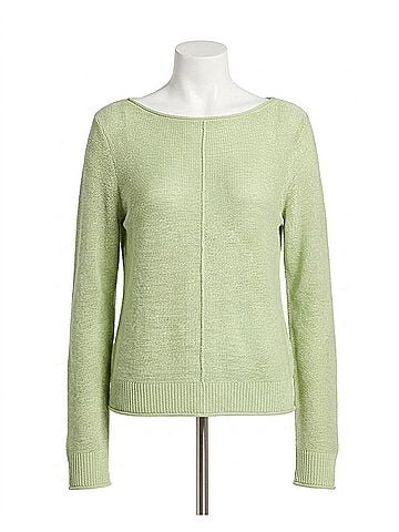 Tommy Bahama Cedar Linen Long-Sleeve Bateau-Neck Sweater in Extra Light Margarita (view 1)