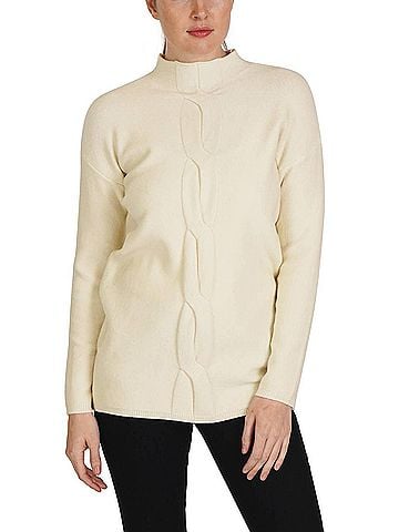 Love Token Long Sleeve Mock-Neck Sweater in Ivory (view 2)
