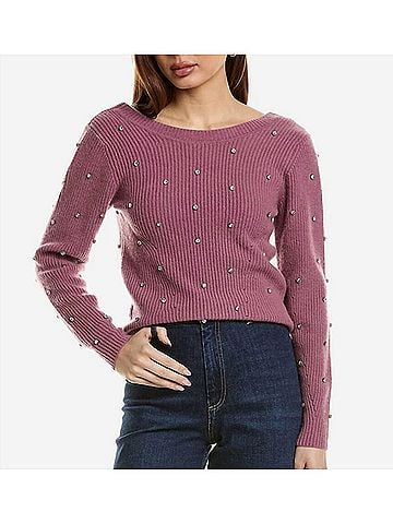 Elie Tahari V-Wrap Cashmere Sweater in Mauve (view 2)