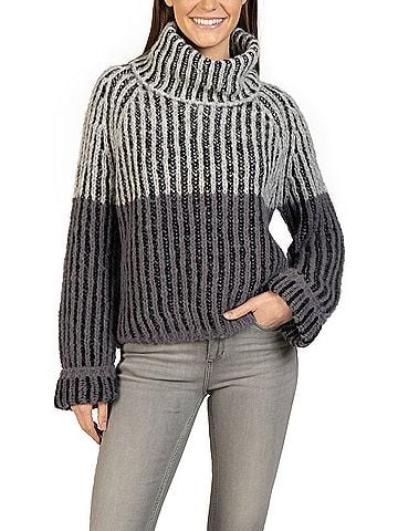 Love Token Daytona Turtleneck Sweater in Charcoal Multi (view 2)