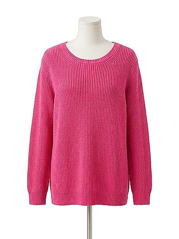 525 America Emma Crewneck Sweater in Fuchsia Purple (view 1)