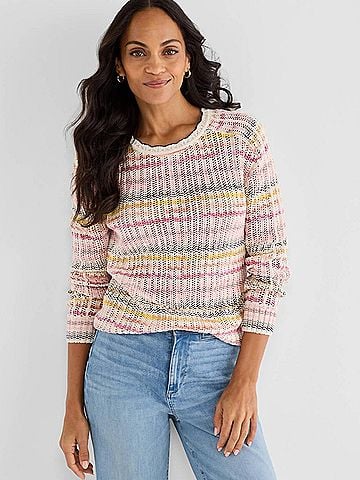 Nic + Zoe Monroe Melange Mix Sweater in Pink Multi (view 2)