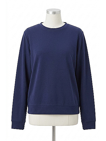 Vintage Havana Classic Cloud Fleece Crewneck Sweater in Navy (view 1)