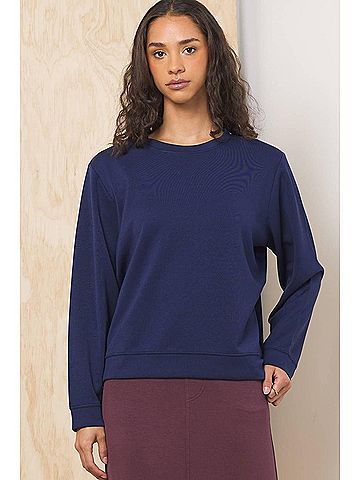 Vintage Havana Classic Cloud Fleece Crewneck Sweater in Navy (view 2)