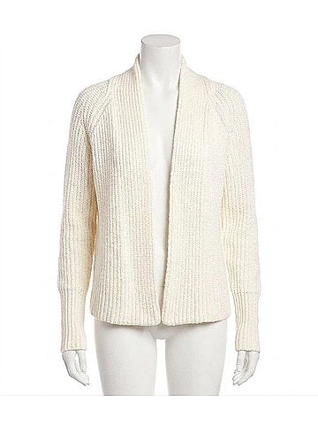 Karen Kane Cropped Open Front Cardigan Sweater in Off White (view 1)