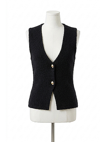 Bishop + Young Gelina Sleeveless Vest in Black (view 1)
