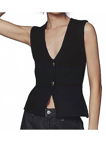 Bishop + Young Gelina Sleeveless Vest in Black (view 2)