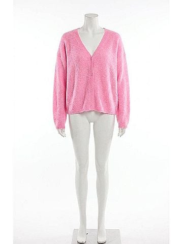 American Vintage Nuggy V-Neck Cardigan in Petunia Fluo Chine (view 1)