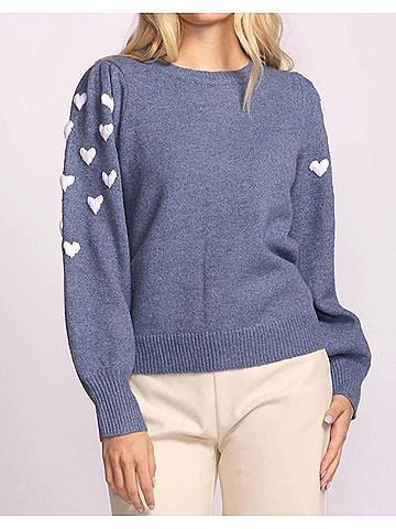 Pink Martini Revello Knit Crewneck Sweater in Blue (view 2)