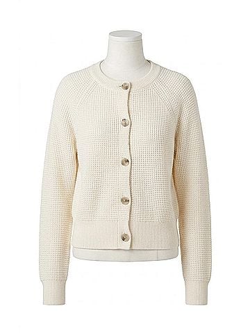 Nic + Zoe Waffle Tuck Cardigan in Classic Cream (view 1)