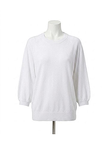 Karen Kane Taya Three Quarter Sleeve Raglan Sweater in White (view 1)