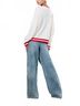 Alice + Olivia White Ogden Apres Pullover Sweater in Ecru Multi Size L - photo 4