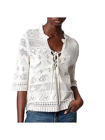 Zadig & Voltaire Women's Taho Sweater Top in Ecru (view 2)