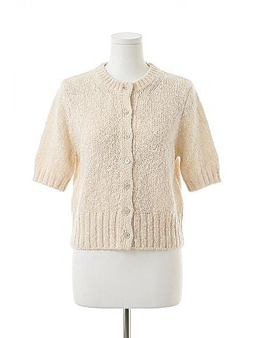 White + Warren Marled Cotton Blend Top in Ivory Marl (view 1)