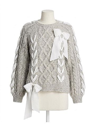 LoveShackFancy Kloss Pullover in Grey (view 1)