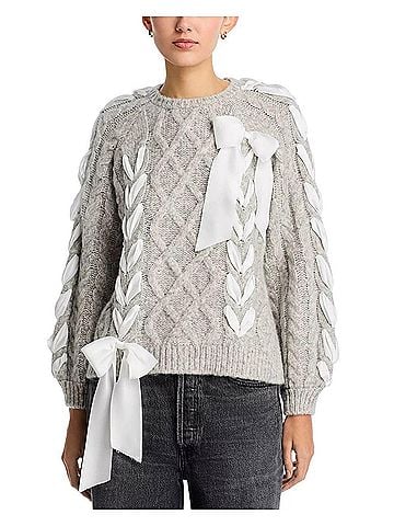 LoveShackFancy Kloss Pullover in Grey (view 2)