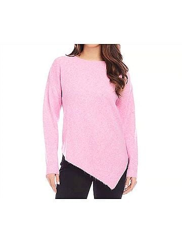 Karen Kane Arlo Asymmetric Hem Sweater in Pink (view 2)