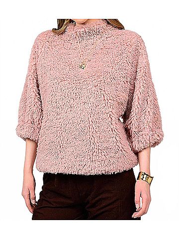 Ivy Jane Shaggy Fur Popover Top in Lilac (view 2)