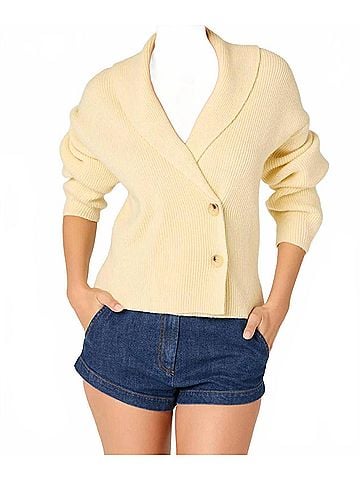 Astr Ayleen Cardigan in Butter Yellow (view 2)