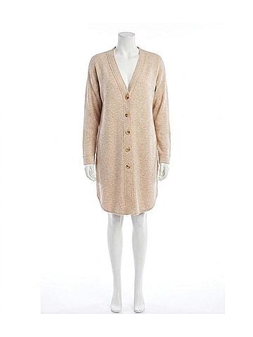 Karen Kane Laken Long Sleeve Shirttail Cardigan in Oatmeal (view 1)