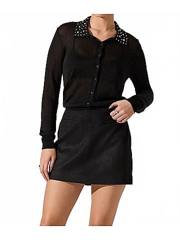 Astr Gem Cardigan in Black (view 2)