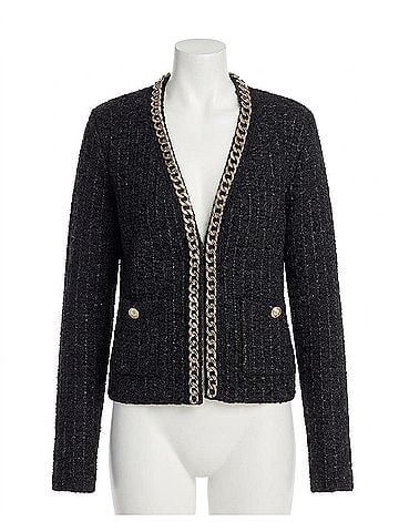 Elie Tahari The Trista Chain Cardigan in Noir (view 1)