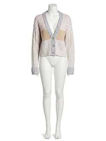 525 America Mixed Media Cardigan in Silver Multi (view 1)