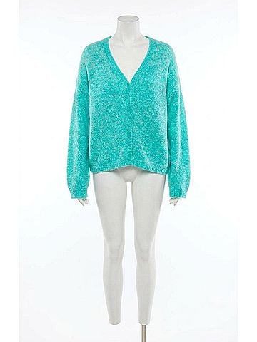 American Vintage Nuggy V-Neck Cardigan in Turquoise Fluo Chine (view 1)