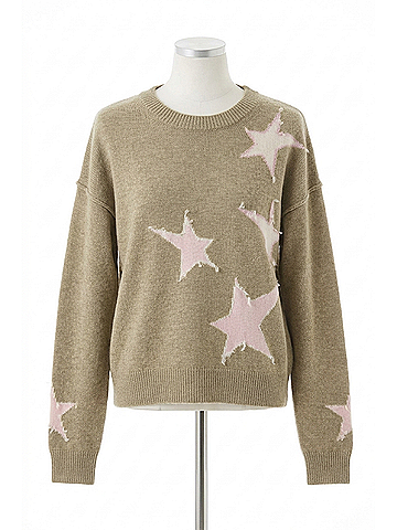 Zadig & Voltaire Markuz Cashmere Star Sweater in Olive (view 1)