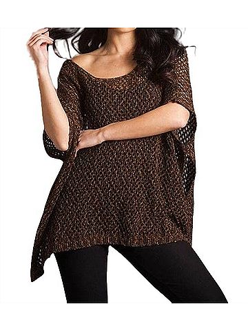 French Kyss Crochet Poncho in Spice (view 2)