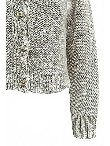 White + Warren Women's Recycled Marl Cardigan in Warm Beige Marl (view 2)
