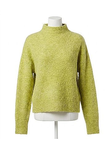 Karen Kane Mannie Mock Neck Boucle Sweater in Moss (view 1)