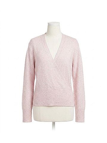 Karen Kane Starling Sequin Wrap Sweater in Soft Pink (view 1)