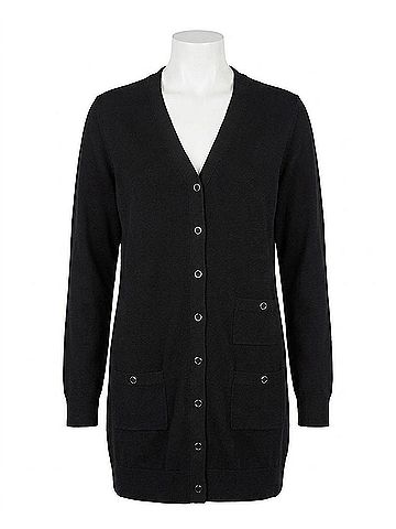 Lafayette 148 New York Women's Three-Pocket Cardigan in Black (view 2)
