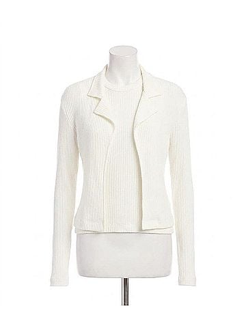 Karen Kane Risa Ribbed Jacket Cardigan in Off-White (view 1)