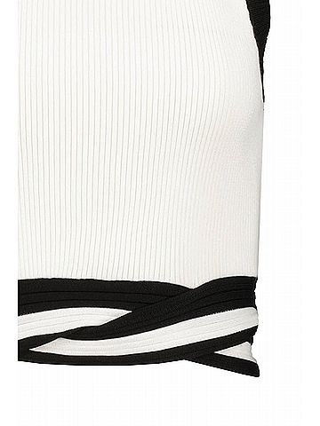 Bishop + Young Women's Color Block Sweater in White (view 2)