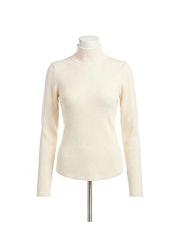 Karen Kane Ribbed Turtleneck Sweater in Cream (view 1)