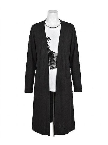 Frank Lyman Design Rita Love Yourself First Cardigan in Black (view 1)