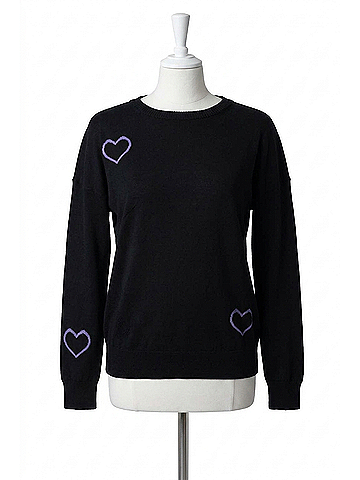 Zadig & Voltaire Gaby Heart Sweater in Black (view 1)