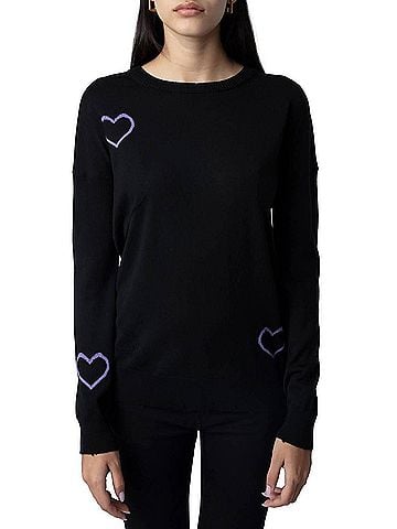 Zadig & Voltaire Gaby Heart Sweater in Black (view 2)