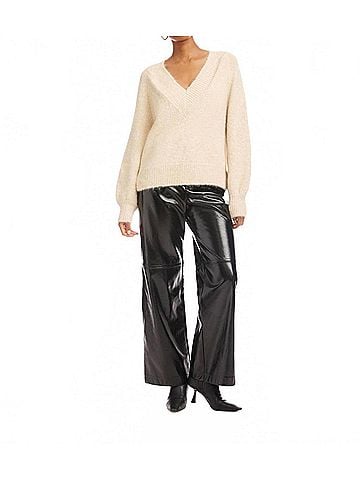 Fifteen Twenty Heather V Neck Sweater in Ecru (view 2)