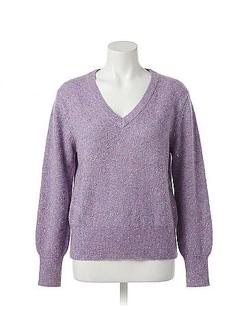 Karen Kane Sequin V-Neck Sweater in Lavender (view 1)